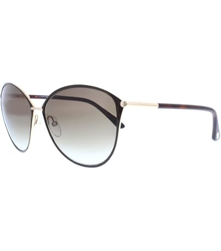 Amazon.com: Tom Ford Oval Sunglasses TF662 Micaela 01B Black/Gold