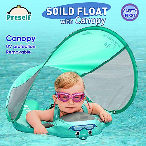 Preself Baby Solid Folat Ring 2 Infant Pool Aquatics Toddler Bathtub Floating Safety Swimming Training (Pink) - Thumbnail 3