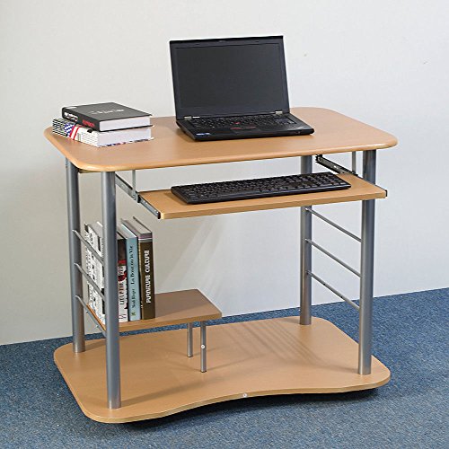 Rolling Computer Desk Laptop PC Table Workstation Study Home Office Furniture - Thumbnail 4