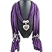 Creazy® Women Winter Heart Gemstone Necklace Scarf Lady Tassel Warm Scarves