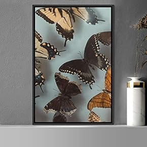 signwin Framed Canvas Wall Art Butterflies Butterfly Colorful...