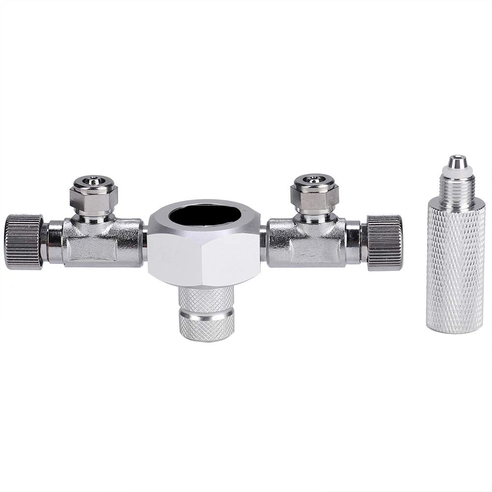 Pssopp Aquarium CO2 Splitter (2 Ways) - Stainless Steel, Aluminium Alloy - 0.22kg - For Fish Tanks - Aquarium CO2 Distributor