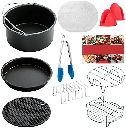 CSHope Air Fryer Accessories, Airfryer Accessory, Includes 100 Pieces of Steam Paper, Fits Gowise, Phillips, Cozyna Standard Air Fryer 3.7QT, 5.3QT, 5.8QT, 7 Inch, 10 Pcs