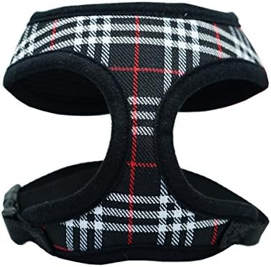 WONDERPUP Plaid Dog Cat Harness with Comfort Soft Mesh No Pull Durable for Small Puppy Walking