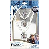 Luv Her Frozen 2 Girls 3 Piece Princess Toy Jewelry Box Set with Pearl White Bead Necklace, Bracelet and Ring