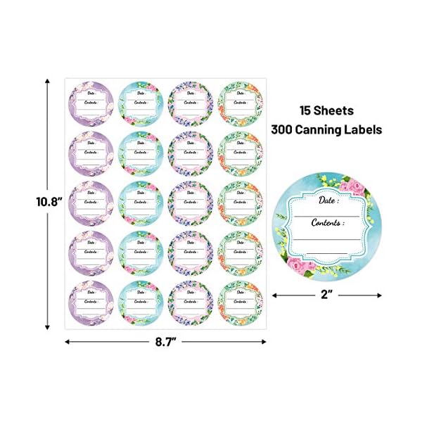 300 pc. Cute Floral Canning Labels