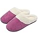 Women's Soft Gridding Coral Velvet Short Plush Lining Slip-on Memory Foam Clog Indoor Slippers (X-Large / 11-12 B(M) US, Purple)