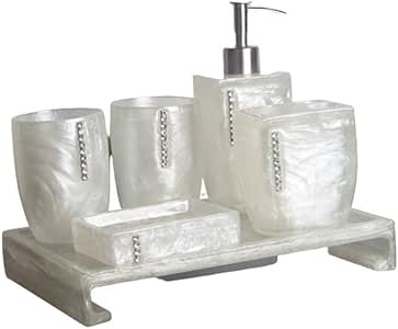 ZYJ Juego de Accesorios de baño de Resina con dispensador de jabón