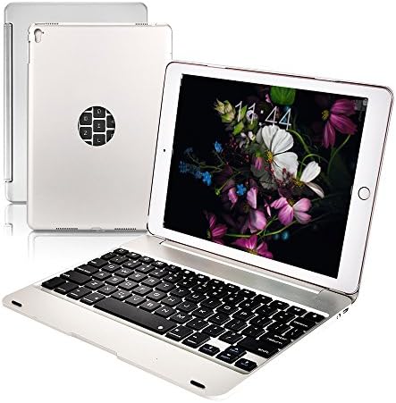 Philont Bluetooth Folio Keyboard Case for iPad Pro 9.7[ONLY] ,Full-body Protection iPad Case Cover,130 Degree Hard Shell Apple Keyboard Case (Silver)