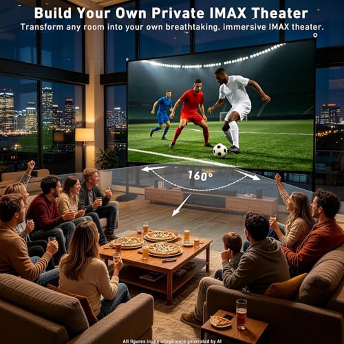 150 inch Projector Screen with Stand, 16:9 4K HD Portable Outdoor Movie Screen, Wrinkle-Free Foldable Indoor Projection Screen with Carry Bag & Ground Nails for Backyard Cinema Home Theater
