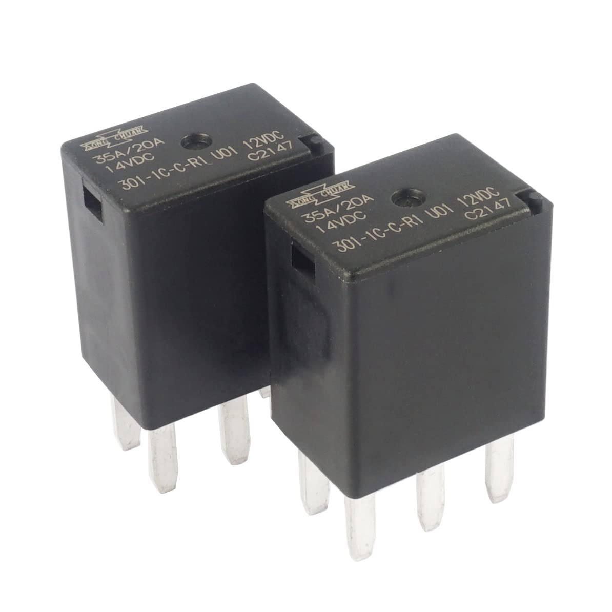 Photo 1 of (Pack of 2) 301-1C-C-R1 U01 12VDC Automotive Relay 5 Pins SPDT