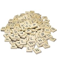 Scrabble Tiles - 100 New Light Wooden Letters and Numbers Great for Crafts, DIY, Game Board by VSBests