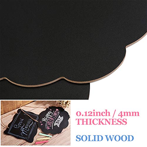 VSADEY 4 Pack Chalkboard Sign Hanging, Double-Sided Erasable Message Board, Small Hanging Liquid Chalkboard Signs with Hanging String for Wedding, Bar, Cafe, Restaurant