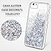 iPhone 6/6S/7/8 Case, Caka iPhone 6S Glitter Case [Tempered Glass Screen Protector] Bling Flowing Floating Luxury Glitter Sparkle TPU Bumper Liquid Case for iPhone 6/6S/7/8 (4.7