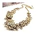S& E Women's Gold Tone Rose Vintage Jewelry Chunky Chain Necklace Choker Statement Evening Party Necklace