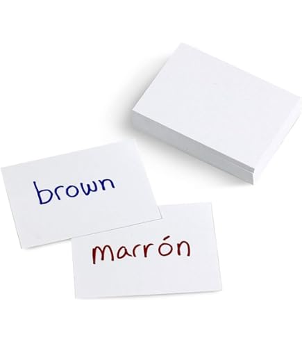 Hygloss Bright Blank Flash Cards - 100 Cards, 12 Colors, 3x9" - Study Tool For Math & Language
