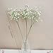 Fanng Artificial Baby Breath Gypsophila White Real Touch Fake Flowers for Wedding Party Bridal Bouquet DIY Home Garden Decoration(12pcs)