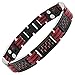 Red Carbon Fiber Titanium Magnetic 4 Element Bracelet Double Strength Adjusting Tool and Gift Box Included By Willis Judd