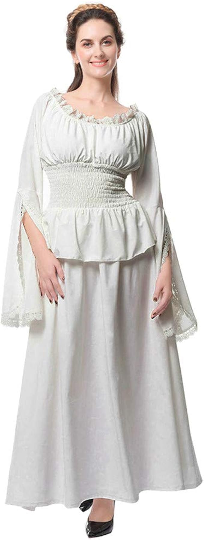 Serliy Mittelalter Kleidung Damen Frauen Vintage Party Ballkleid Tragerlos Spleiss Einfarbig Mode Abendkleid Ballkleider Kleider Tanzkleider Karneval Cosplay Kleid Amazon De Bekleidung