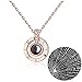 Filluck I Love You Necklace 100 Languages Tiny Pendant Necklaces for Women Projection Love Memory Necklace Best Gift for Her