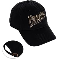 Desert Cactus Purdue University Baseball Hat – Vintage Embroidered Boilermakers Cap With Adjustable Leather Strap, Black - View #4
