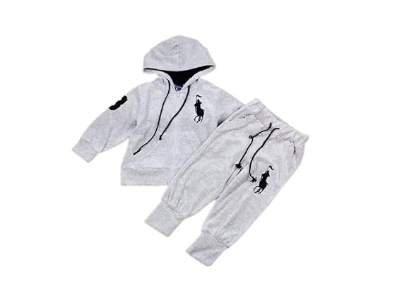 Grey Polo Emblem Velvet Full Sweat suit: Amazon.in: Clothing & Accessories