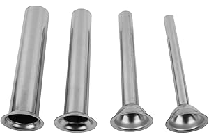 Stainless Steel Sausage Stuffer Tubes, 4Pcs Meat Grinder Attachments, Filling Nozzles Funnels for Manual Electric Sausage Mak
