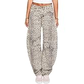 Justalwart Women's Low Rise Wide Leg Pants Baggy Jeans