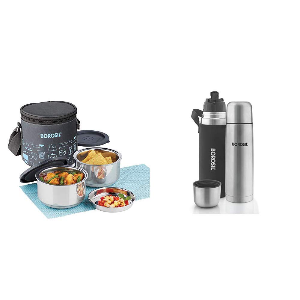 borosil carry fresh stainless steel insulated lunch box