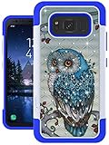 Galaxy S8 Active Case, Nuomaofly [Creative] Studded Rhinestone Crystal Bling Hybrid Armor Defender Protective Case Cover for Samsung Galaxy S8 Active (Owl)