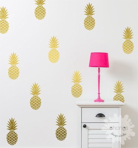 Pineapple Wall Decal / Large 12 Pineapples Sticker / Home decor / Party Decor / Nursery Wall Decal (8"H X 3.3"W/each).