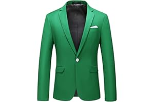UNINUKOO Mens Suit Jacket Slim Fit Sport Coat 1 Button Notched Lapel Casual Fashion Dress Blazer for Men