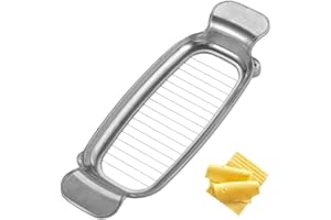 Stainless Steel Cheese Cutter and Butter Slicer, Ergonomic Butter Gadgets Cheese Even Slicing for Block Cheeses and Butter