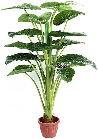 Artificial Elephant Ear Plants with Large Silk Green Leaves Indoor Outdoor Tree 3.85-Feet, With No Pot (YG793#)