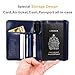 kandouren RFID Blocking Passport Holder Cover Case,Travel Luggage Passport Wallet Made with Blue Map Crazy Horse PU Leather for Men & Women