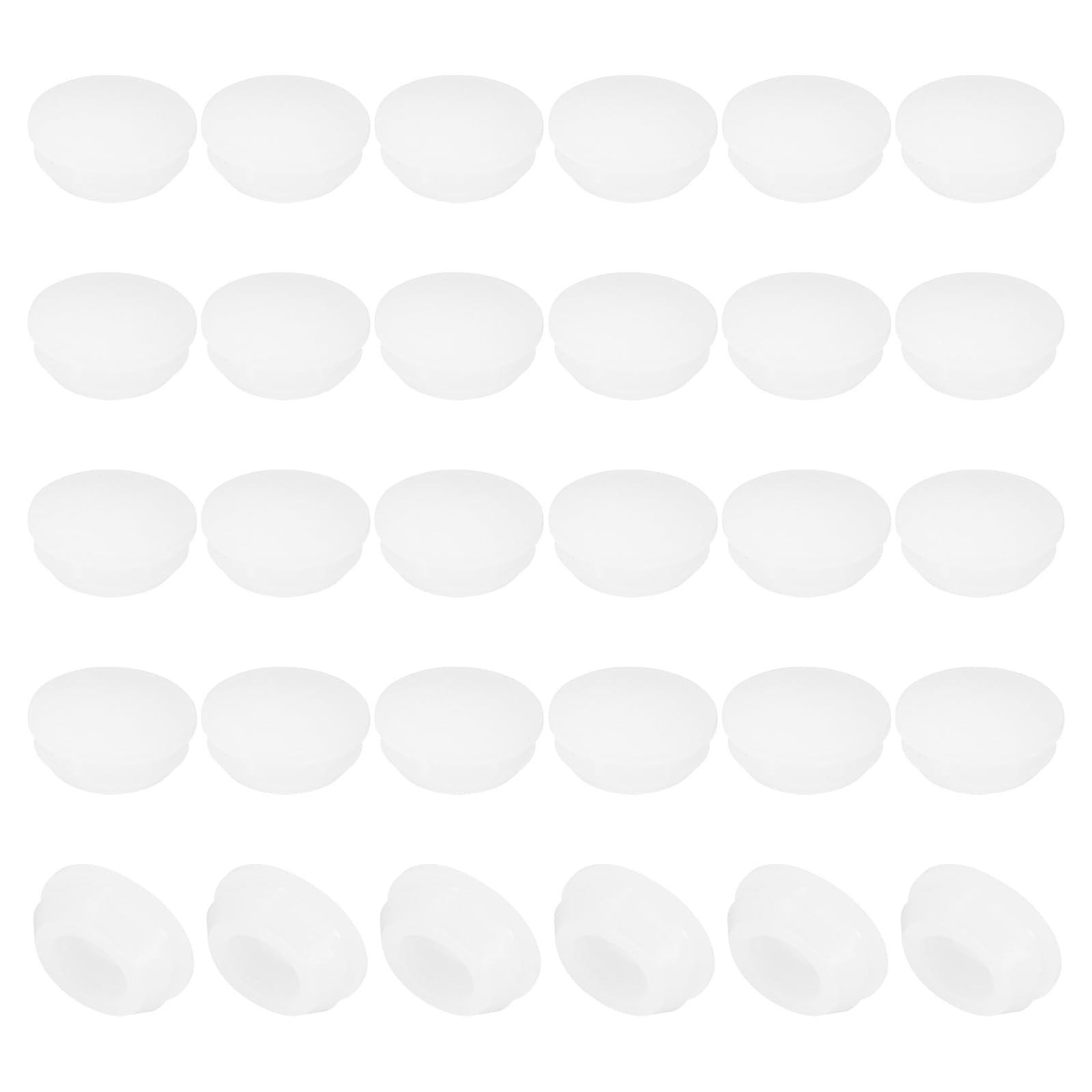 PATIKIL 12mm Diameter Silicone Round Snap, 30 Pcs in Type Locking Furniture Hole Plug Button Protective Cover Cap Head Fit for 2.5-12mm Hole for Seal Bulkhead Cylinder Hole, Translucence