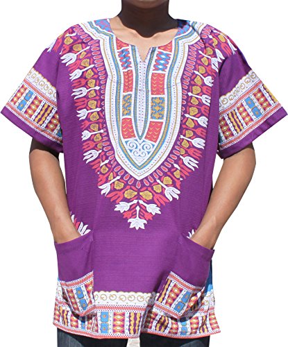 RaanPahMuang Thick Thread Chenamai Cotton Printed Afrikan Dashiki Boubou Shirt