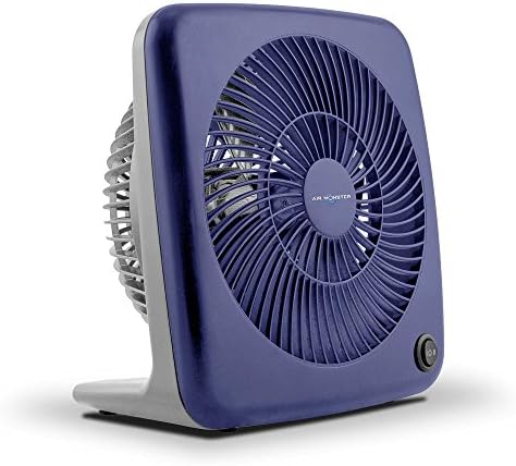 0.28 CFM Air Flow 7" 2-Speed Portable Personal Box Electric Fan in Blue