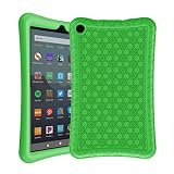 AVAWO Silicone Case for Amazon Fire 7 Tablet with Alexa (7th & 9th Generation, 2017 & 2019 Release - Anti Slip Shockproof Light Weight Protective Cover, Green