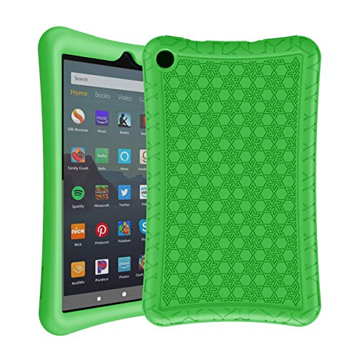 AVAWO Silicone Case for Amazon Fire 7 Tablet with Alexa (7th & 9th Generation, 2017 & 2019 Release - Anti Slip Shockproof Light Weight Protective Cover, Green
