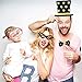 Unomor Birthday Photo Booth Props, Bronzing Rose Gold and Black Funny Happy Birthday Party Favors Supplies Photobooth Props Kit 48Pcs/Pack