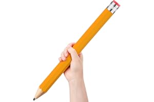 Trandraft 16 Inch Wooden Large Jumbo Pencils Giant Big Funny Wood Pencil with Cap and Eraser Fun Novelty Gifts for Kids School Kindergarten Home Office Prop Supplies (Yellow)