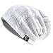 VECRY Men's Slouch Beanie Skull Cap Long Baggy Hip-Hop Winter Summer Hat (Cable-White)