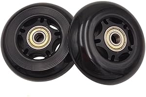 2 Pack Caster Wheels 2Inch 3Inch 4Inch Replacement Wheels for Luggage Inline Skate Shopping Cart Furniture (Black,2inch)