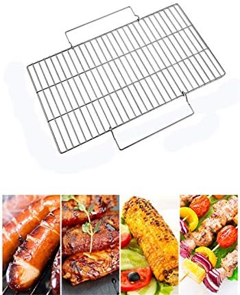 Songlela Portable 430 Nickel-plated iron alloy Barbecue Grilling Grate Rectangular, BBQ Grate Rack Wire Mesh, Perfect for Charcoal Grill, Gas Grill, Camping and Outdoor Cooking (47.5x25 cm)
