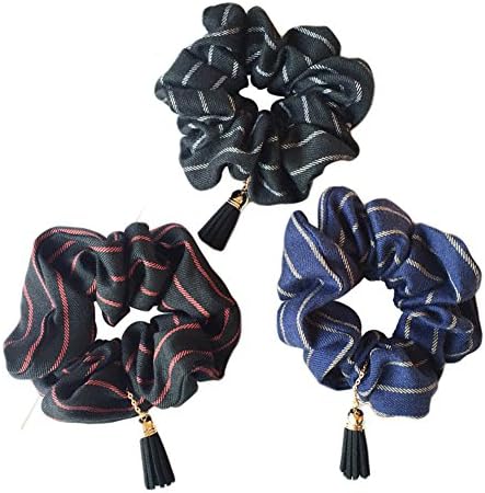 Set of 3 Elegant Cotton Hair Scrunchies Elastic Ponytail Holder Hair Accessories