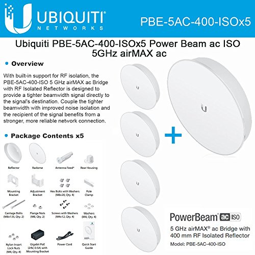 Ubiquiti PBE-5AC-400-ISO 5-PACK PowerBeam AC ISO 5GHz 25dBi 400mm ISO 25+km