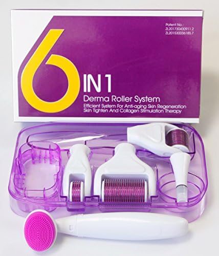 Sancan 2017 New Purple 6 in 1 Micro Needles Titanium Microneedle Derma Roller microneedling Skin Care 0.5mm / 1.0mm / 1.5mm / 2.0mm