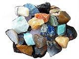 Fundamental Rockhound Products: 1/2 lb Rough BRAZIL MIX Bulk Rock for Tumbling Metaphysical Gemstones Healing Crystals * Wholesale Lot * ... Minimum 10 DIFFERENT Stones... Rose Qtz, Green Qtz, Blue Qtz, Amazonite, Sodalite, Black Onyx, Jaspers, Agate