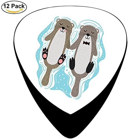 STREMUSIC Cute Otters In Love Celluloid Electric Guitar Picks 12-pack Plectrums For Bass Music Tool